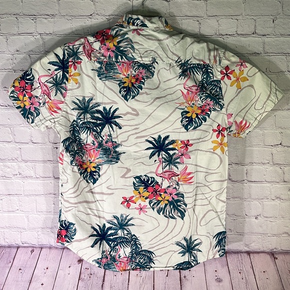 Denim & Flower Men's White Flowered Button Down Slim Fit Shirt. Sz: Medium - Picture 8 of 11